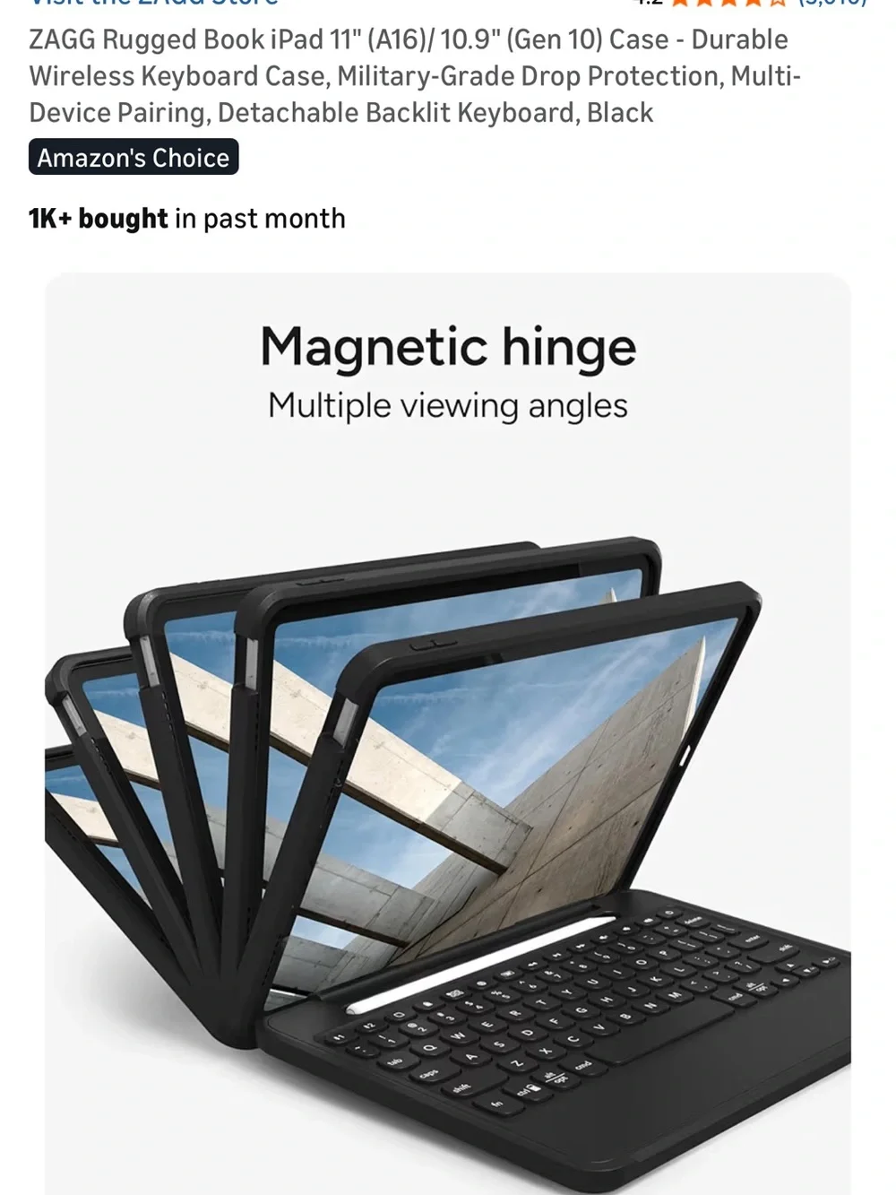 ZAGG Pro Keys Bluetooth Keyboard Case for iPad Air - Black